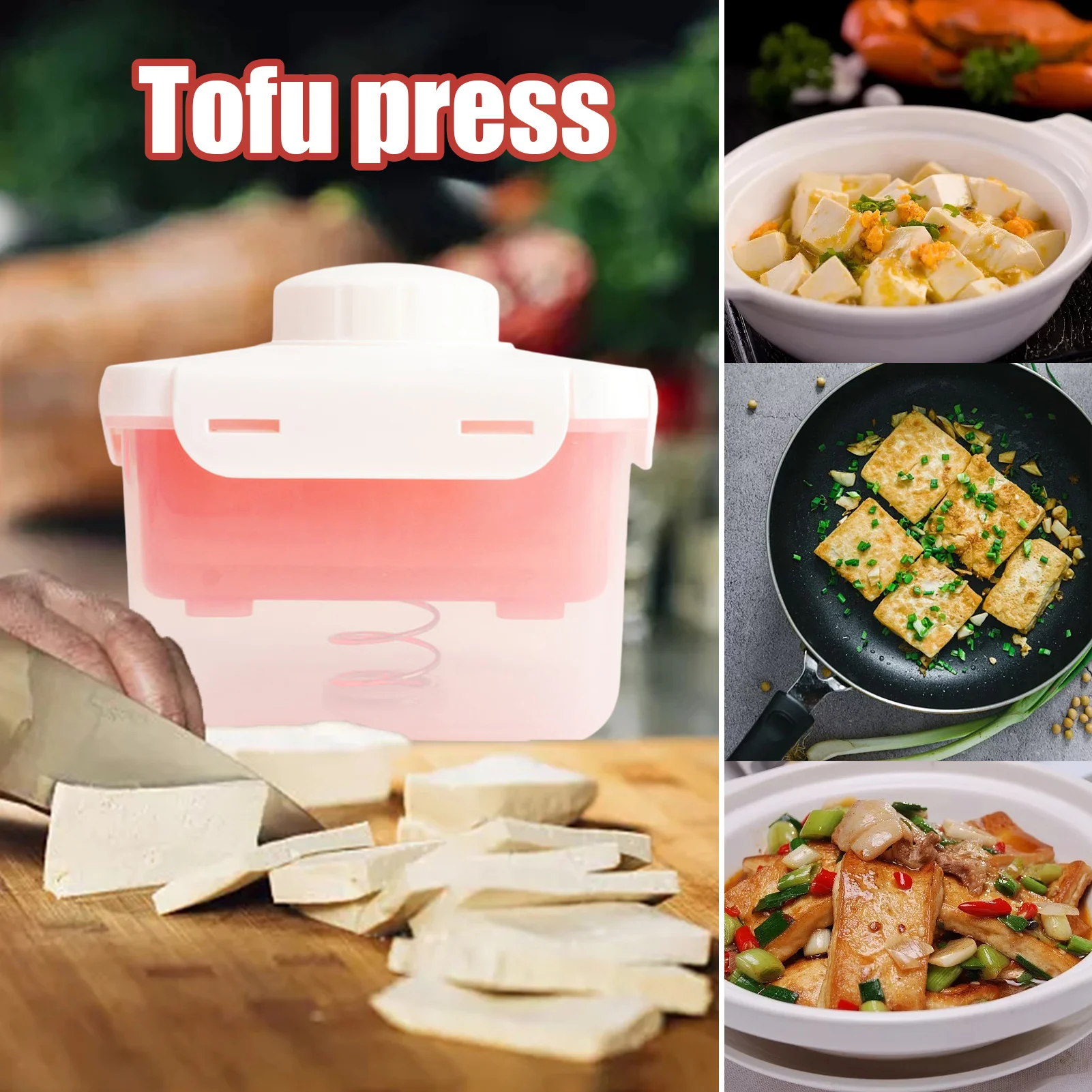 New Tofu Press Tofu Drainer Tofu Press Built-in Drainage Water Removing Tool Dishwasher Safe Kitchen Cooking Tool Set