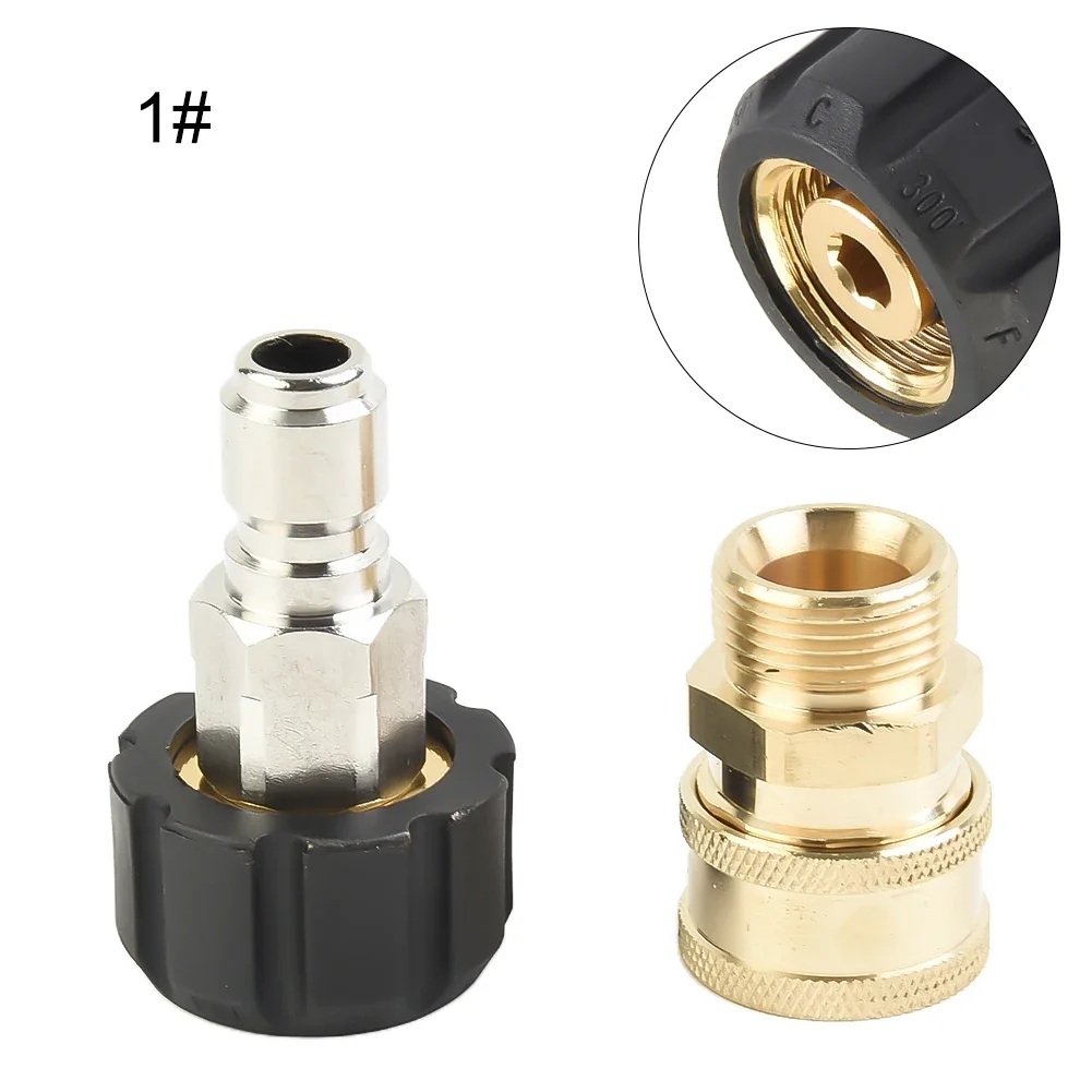 

Set Pressure Washer Adapter To 1/4“ 3/8“ 14mm 15mm Accessory For Spray Tool Hose And Pump Quick Connect Brand New