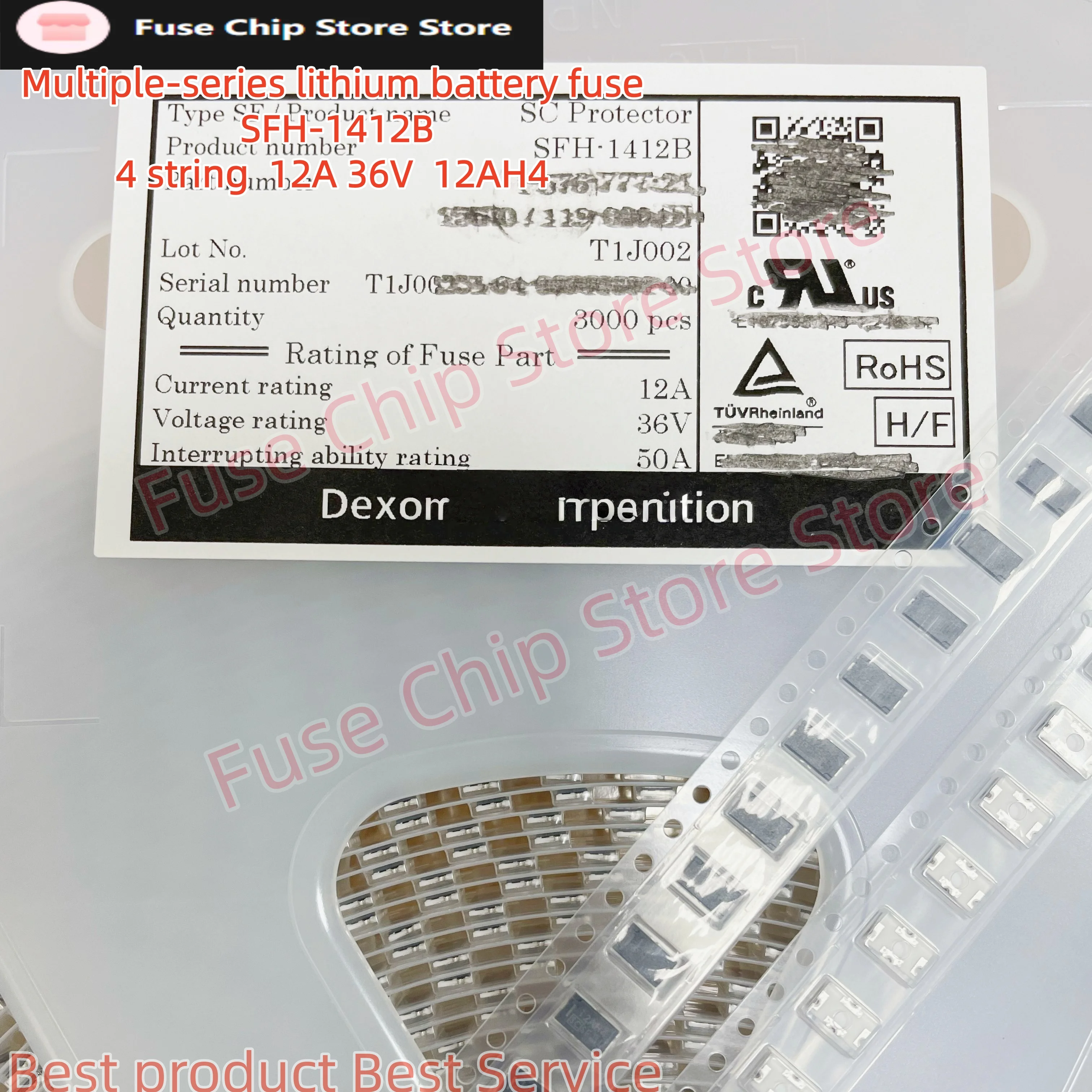 12AH4   SFH 1412  SFH-1412B SFH-1412A  SFH-1412  12A 36V    4cells    Lithium battery fuse