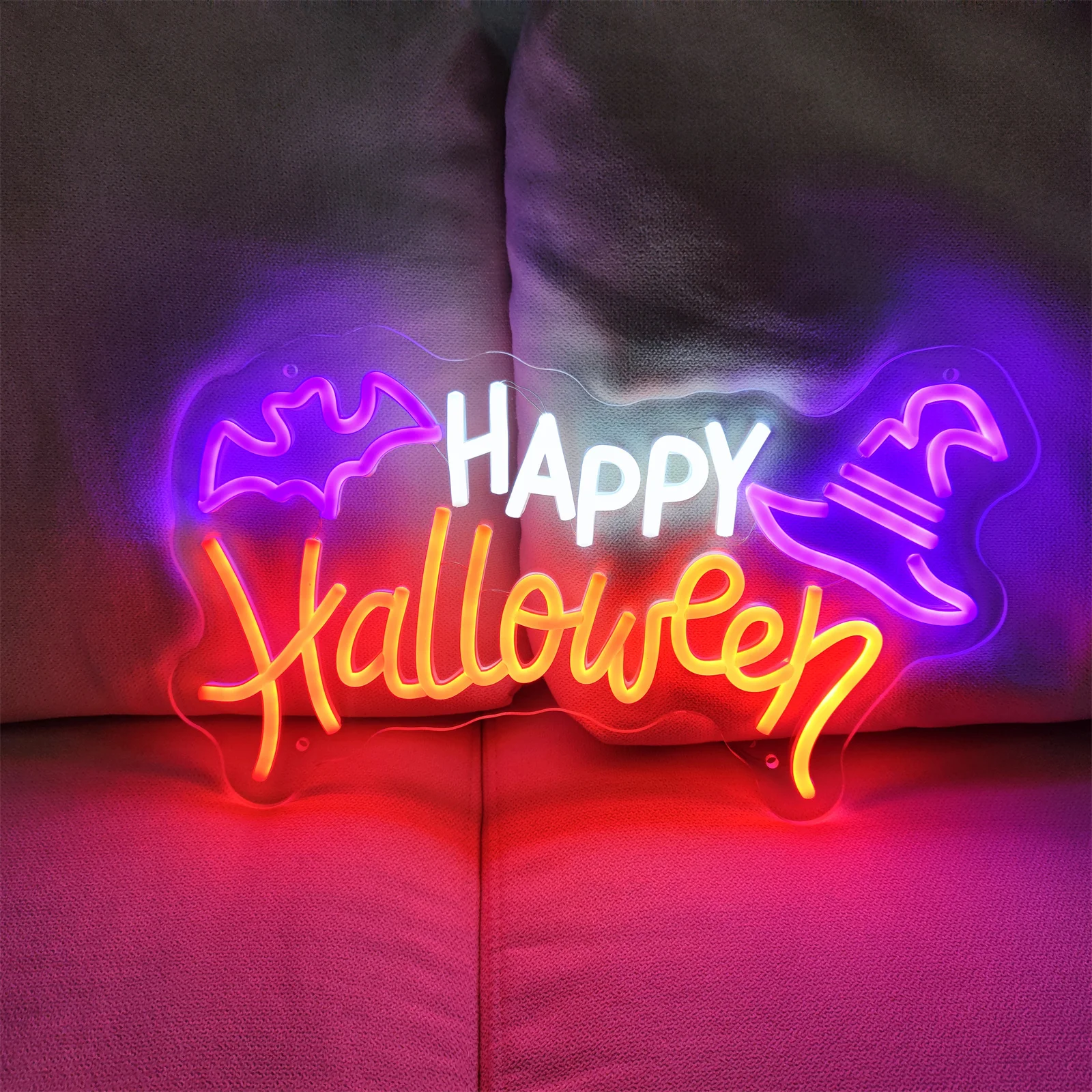 Happy Halloween LED Neon Light Sign, Boda Accessories, Halloween Decoration, Gifts