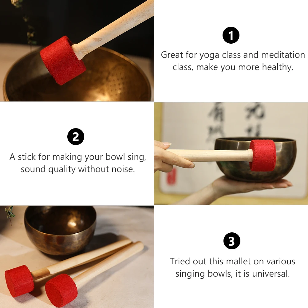 

Bowl Hammer Mallet Xylophone Turn Stick Sound Singing Striker Silica Gel Mallets