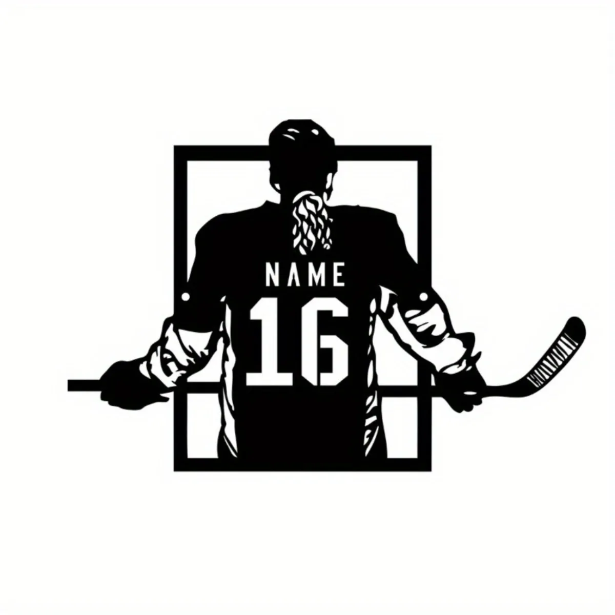 لافتة هوكي معدنية مخصصة - مخصصة مع الاسم والرقم، فن جداري مثالي لغرف نوم الأولاد، هدية رائعة.