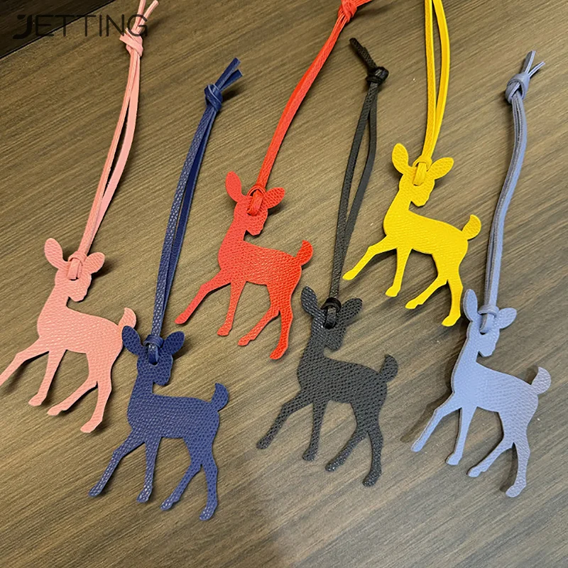 Porte-clés en cuir PU Agile Deer pour femme, breloques, pendentif de sac, bijoux, porte-clés de voiture, arbre de Noël, accessoires suspendus, mode