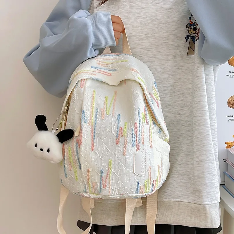 

Sweet Style Backpack, College Style Embroidered Shoulders Bags, Large Capacity Spring Outing Rucksack, Suitable for Students