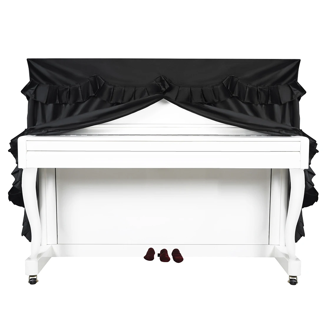 Upright Piano Dust Cover 88 Keys Black Non-woven Fabric with Storage Handbag Protective Cover for Indoor Piano