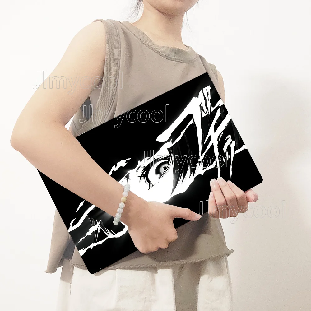 2Pieces Black Anime Cool Gaze Vinyl Laptop Sticker Self-adhesive Case for HP Lenovo Apple ASUS Easy To Install Waterproof
