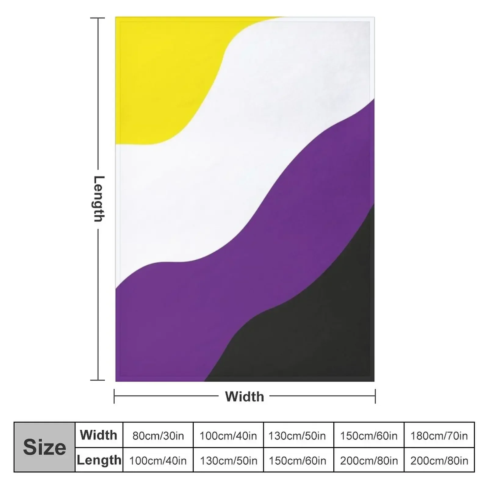 Non-Binary Gender Flag Throw Blanket Plush Soft Big Blankets