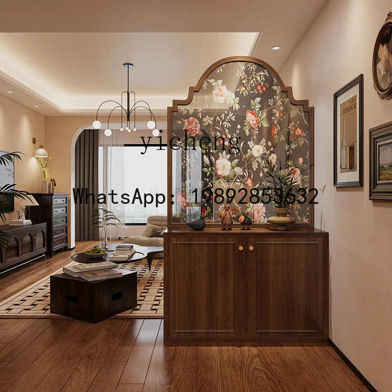 

T16-entry door solid wood porch rack cabinet shoe cabinet custom screen partition living room home