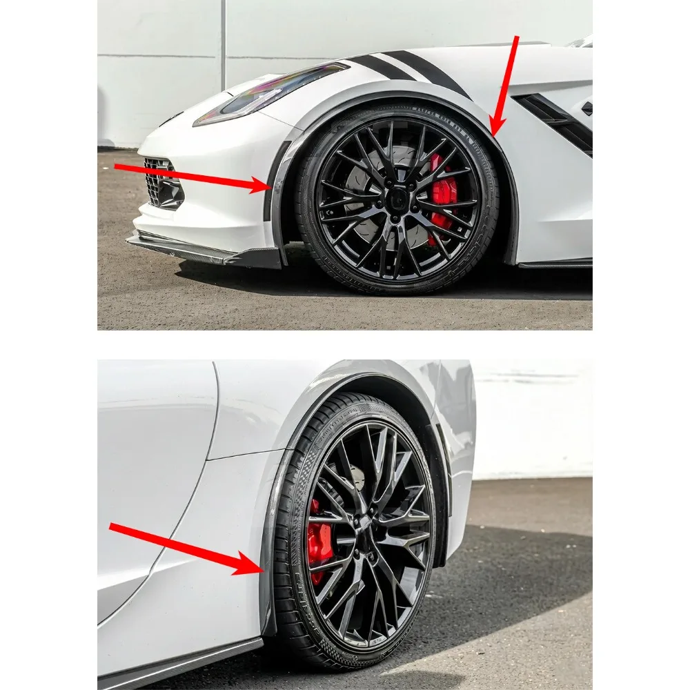 Rear Fender Flares For Corvette C7 Z06 Extended Wheel Arch Mudguard Trim Wide Body Kit Car Styling Exterior Parts Sport Trim Kit