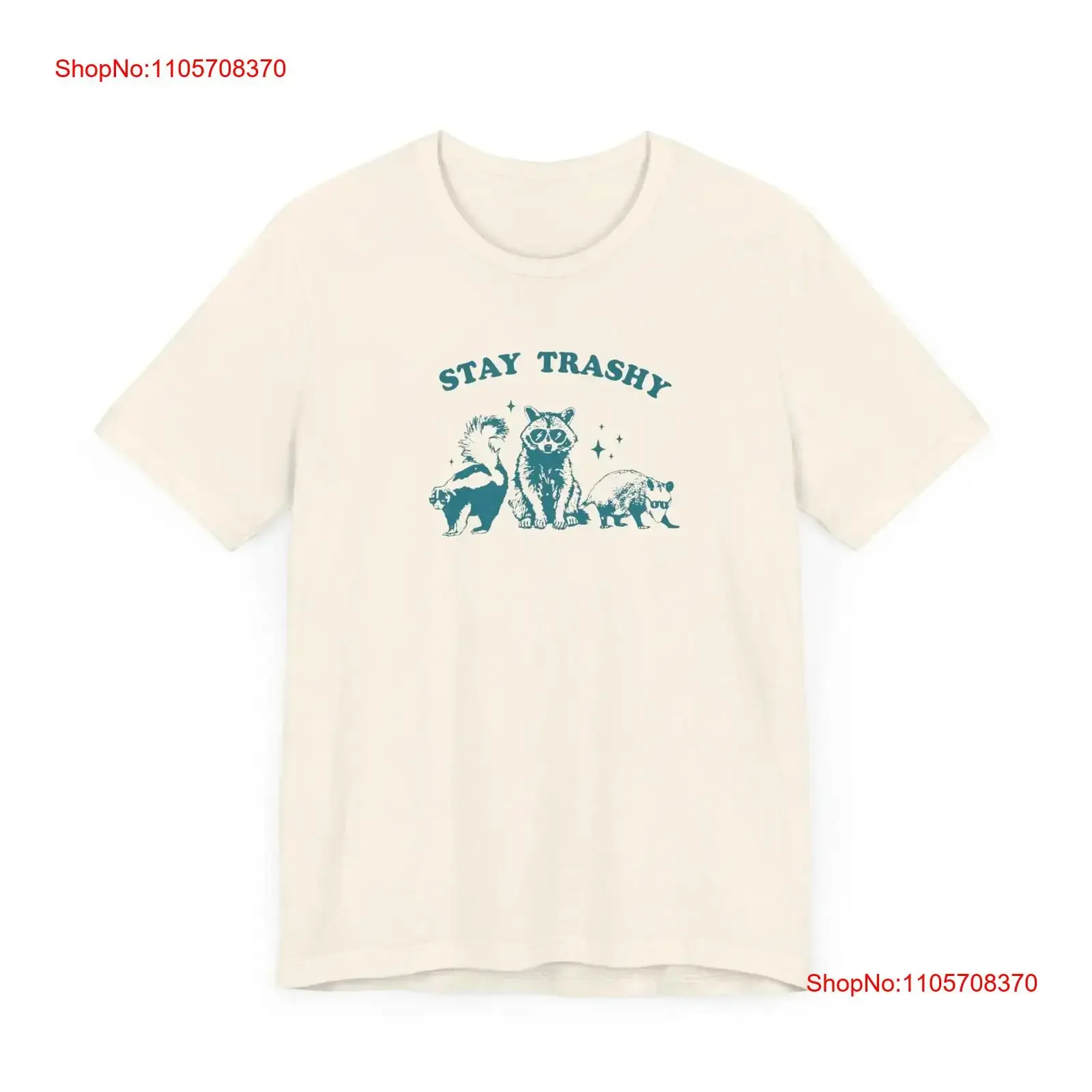Stay Trashy T Shirt Funny Raccoon Skunk Possum Retro Vintage vintage Washed fashion homme designer clothes Versatile graphic