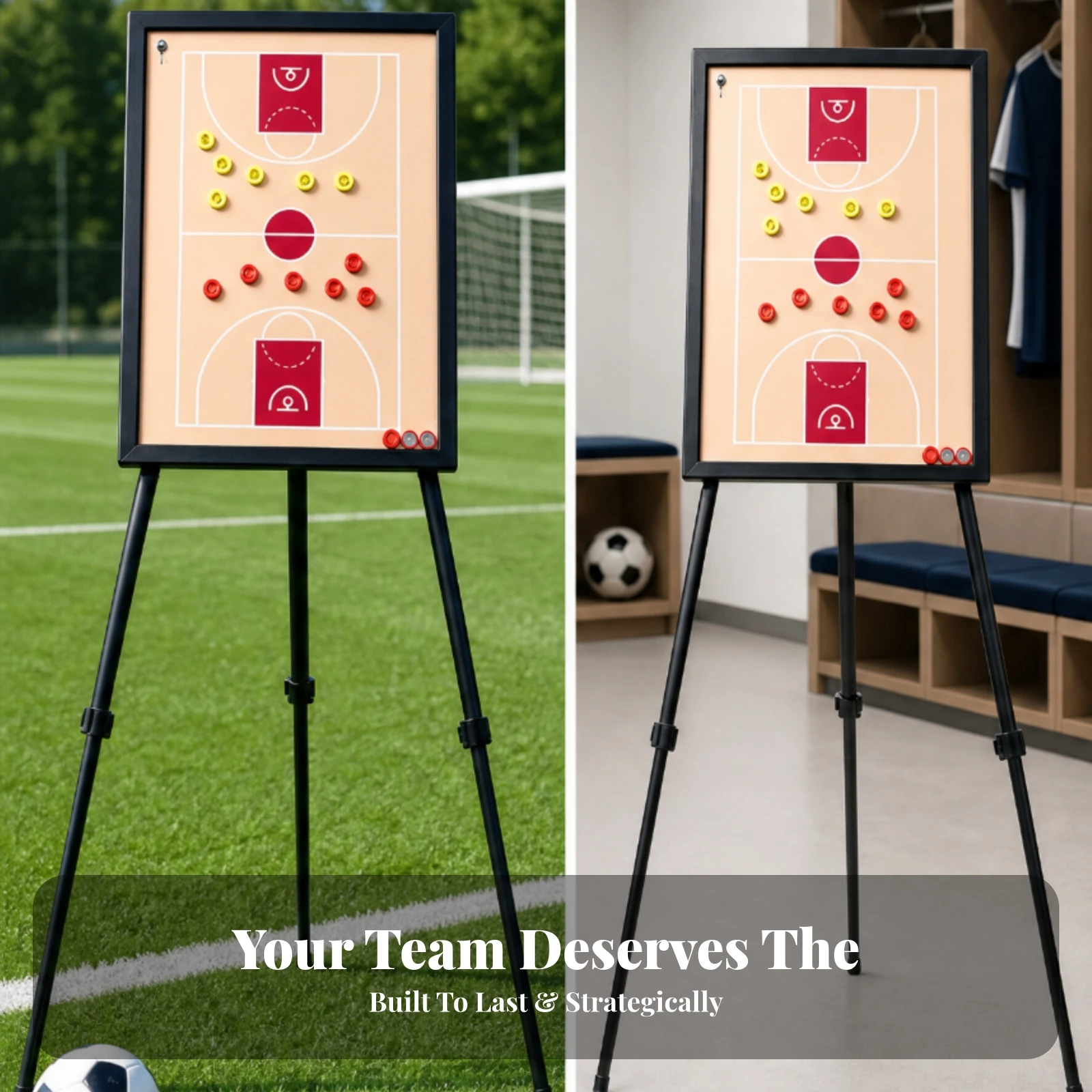 Coaching Board with Tripod Stand Training Tripod Coaching Board Equipment Height-Adjustable Foldable for Coaches, Team Practice