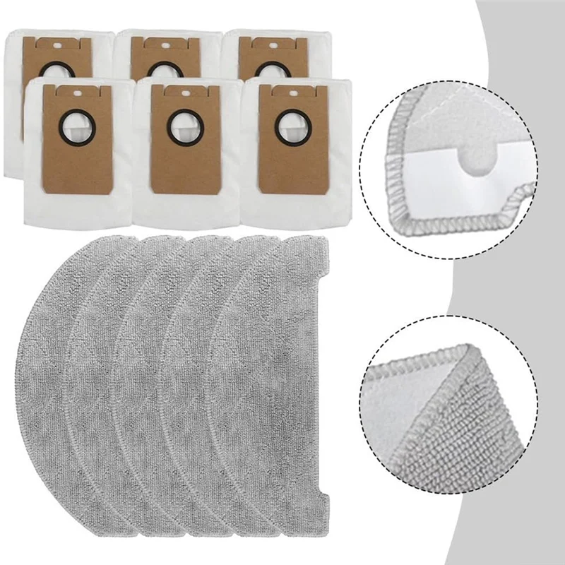 【قسيمة!】لـ Cleanova W11 ملحقات المكنسة الكهربائية الروبوتية ذاتية التفريغ كيس الغبار ممسحة القماش طقم استبدال