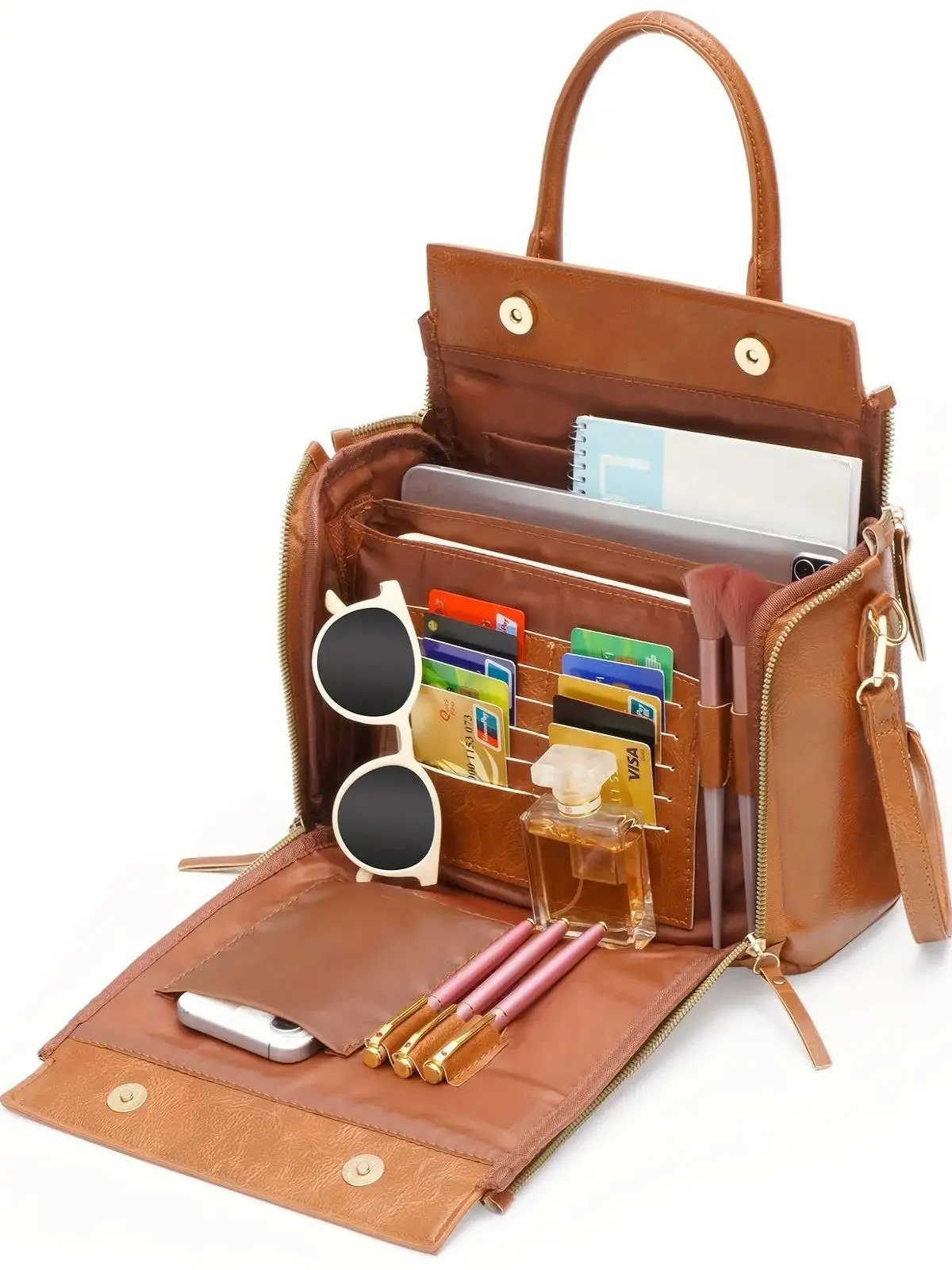 

Retro PU Leather Handbag Women's Portable Storage Bag Casual Versatile Medium Size for Daily Use Fem Bags