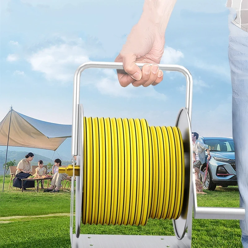 Garden Water Hose Reel Cart Portable Hose Reel Cart with Armrest Durable Water Hose Holder for Garden for Hose Watering Use