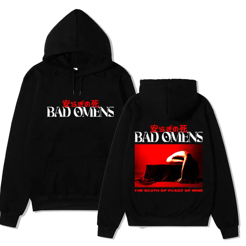 

Rapper Bad Omens Band THE DEATH OF PEACE OF MIND Graphic Print Hoodie Men's Rock Gothic Hip-hop Sweatshirt Harajuku Sweatshirt