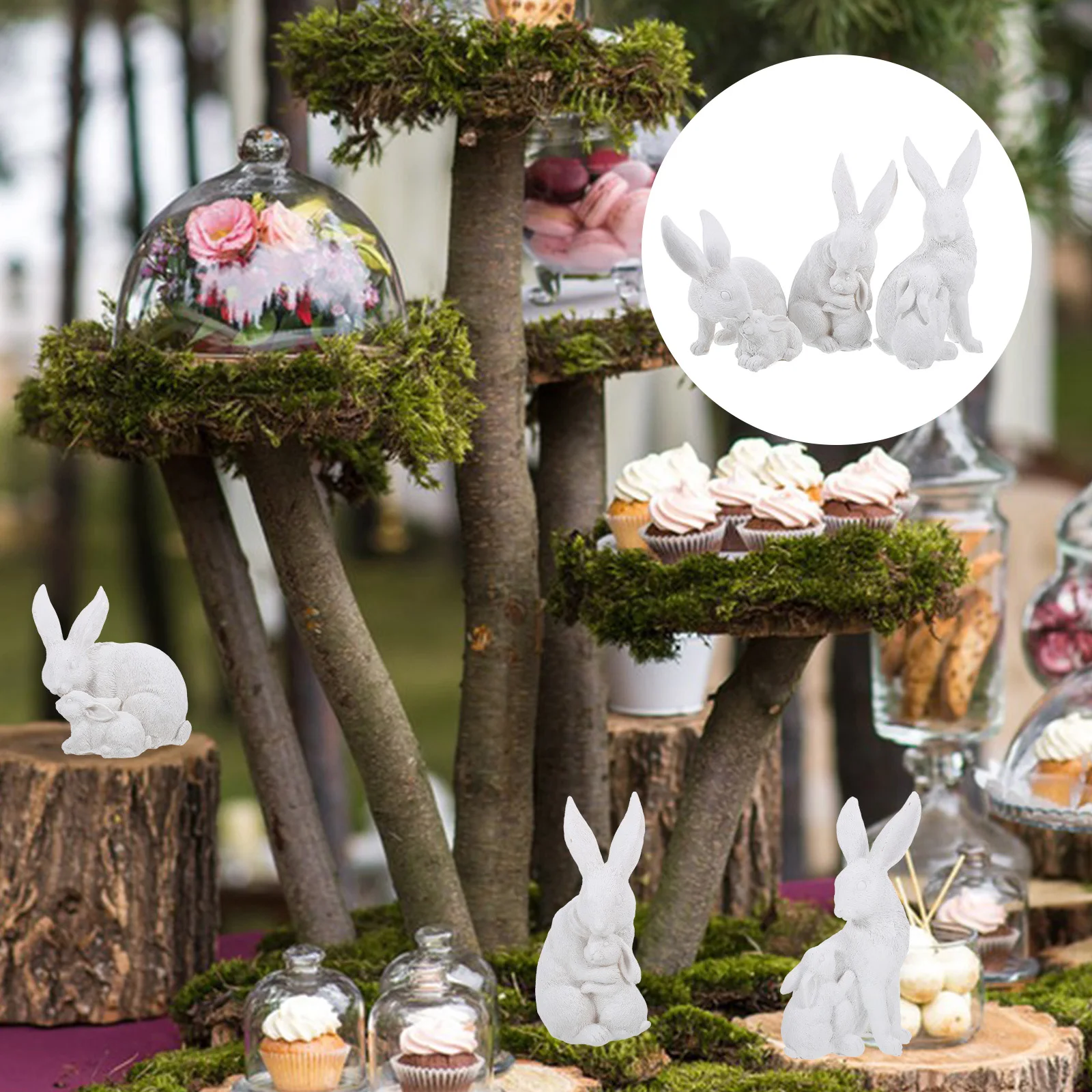 

Bunny Home Decor Centerpieces for Tables Decorative Rabbit Figurine Animals Vintage