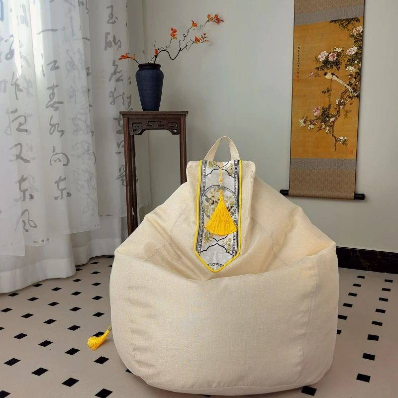 Lazy Sofa Bean Bag Cloth Cover, Chinese Style Lazy Jacket, New Chinese Style Lazy Sofa Cover,  Bean Bag, Without Padding