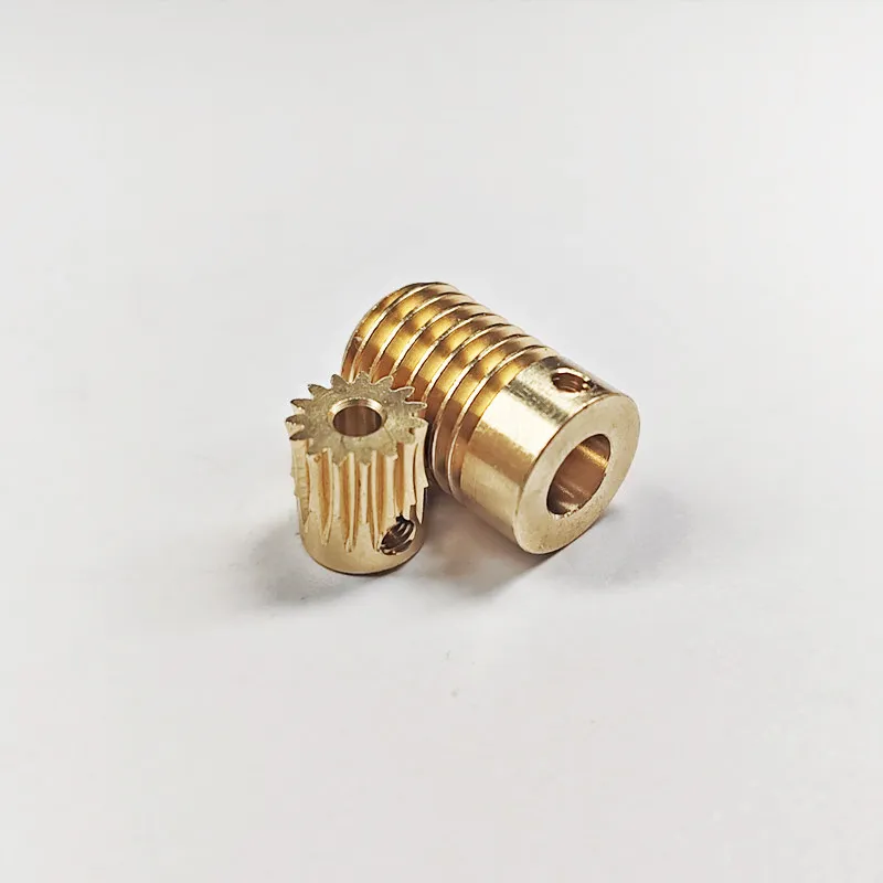 Weiyi 0.5m Precision Brass Worm Gear Reducer, Micro Copper Worm Wheel Motor Gearbox 15/20/25/30/40/50/60 Teeth 2/3/4/5/6mm