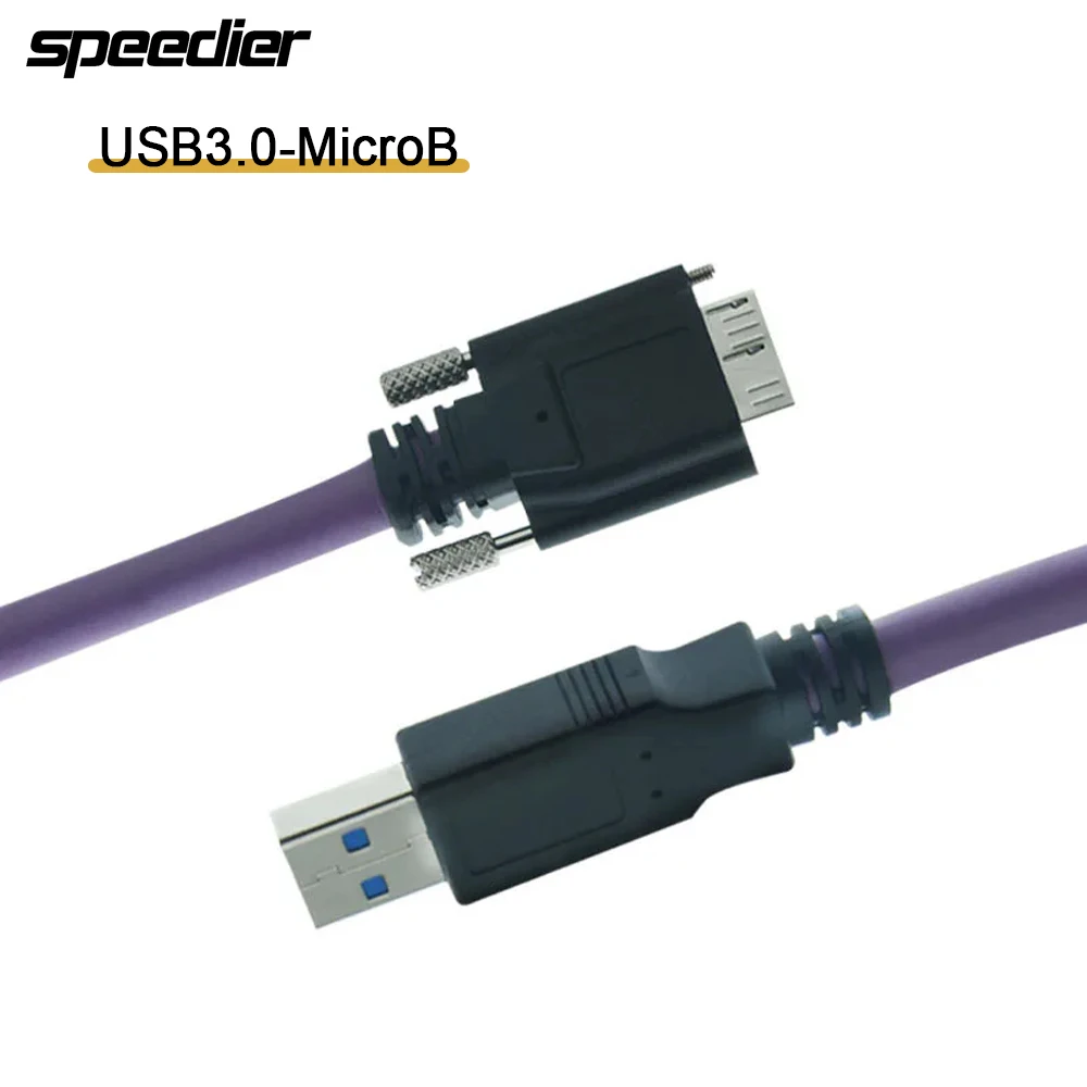 

USB3.0 A male to Micro USB 3.0 industrial camera Data PUR drag chain cable With Screws for Hikvision TDS Basler Daheng 1m-5m