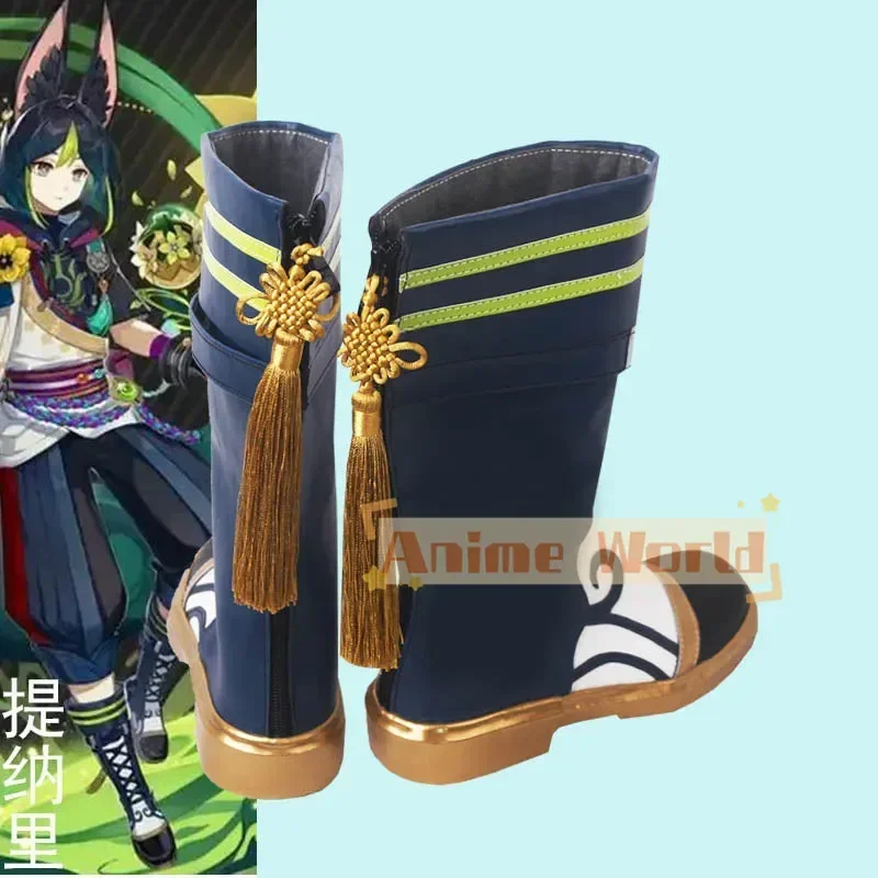 Genshin Impact Tighnari Shoes Cosplay Boots Custom Made Halloween Carnival Party Props
