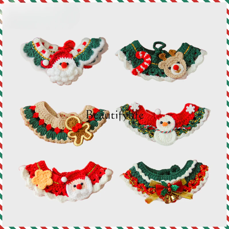 Cat Christmas Scarf Autumn and Winter Collar Clothes Dress up Pet Decoration Winter Scarf