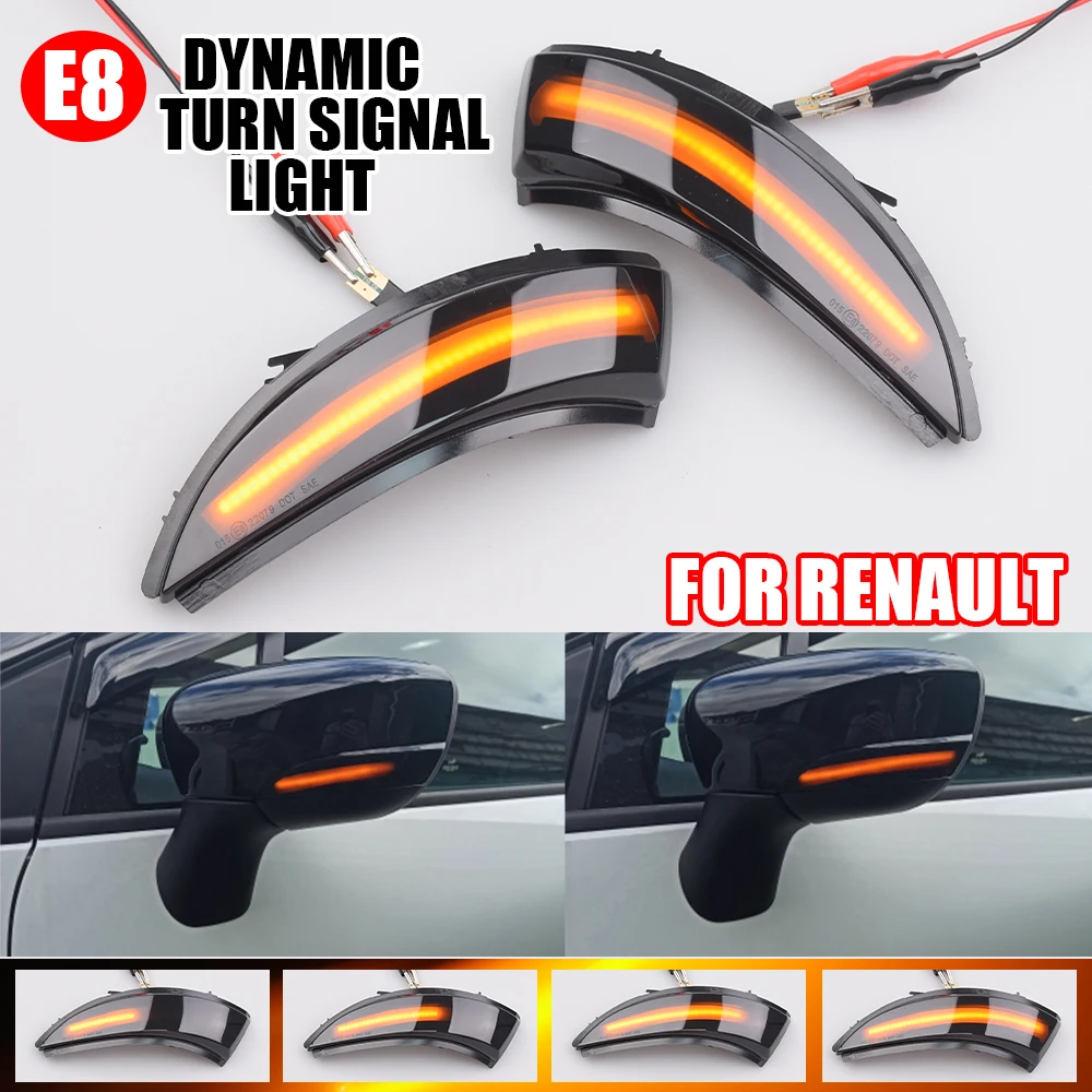 2pcs For Renault KAPTUR CAPTUR J5 H5 Clio IV MK4 4 Lutecia Grandtou Car LED Dynamic Turn Signal Mirror Light 2013 2014 2015 2016