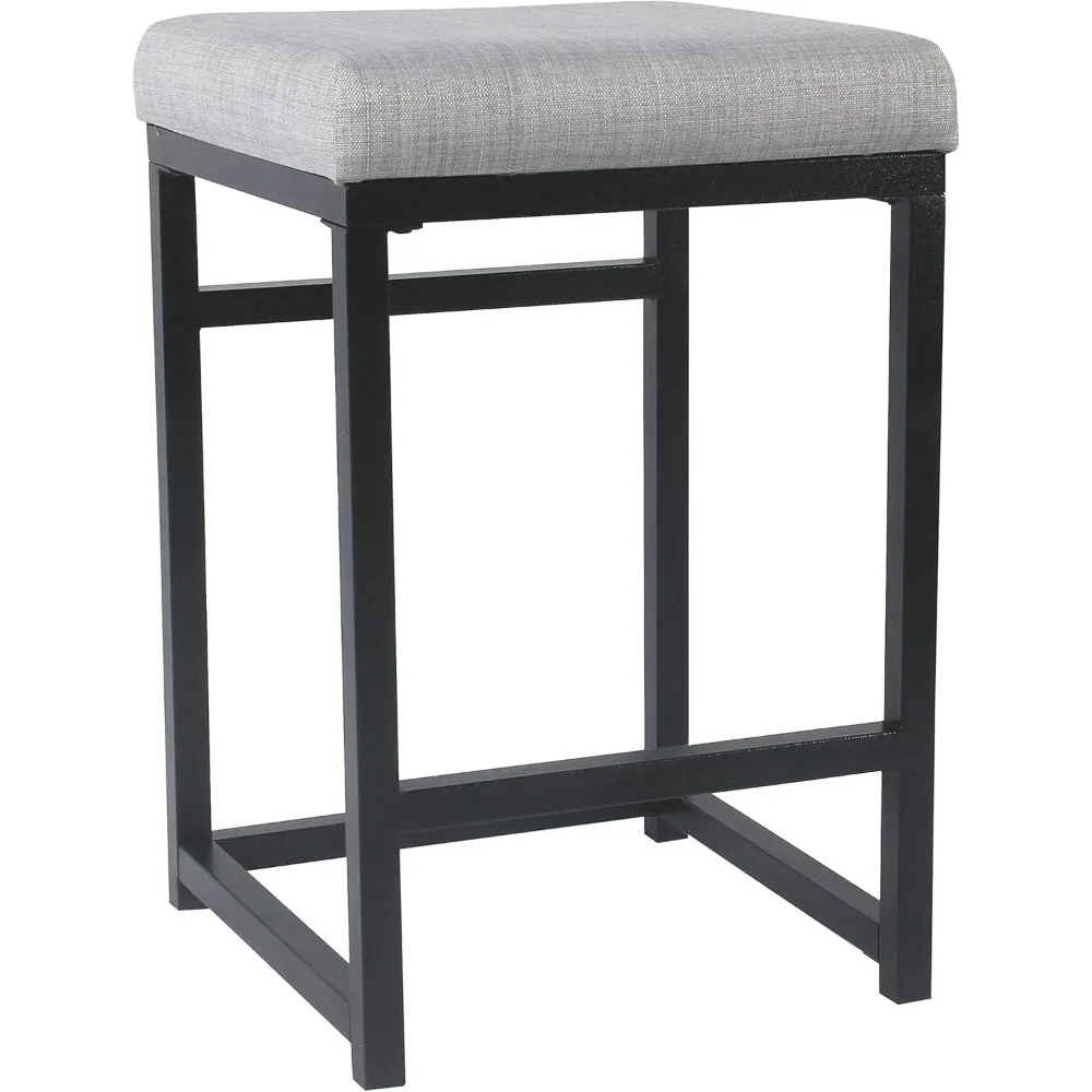 

HomePop Home Decor | Modern 24-Inch Counter Stool | Backless Metal Frame Bar Stools Counter Height | Decorative Home Furniture