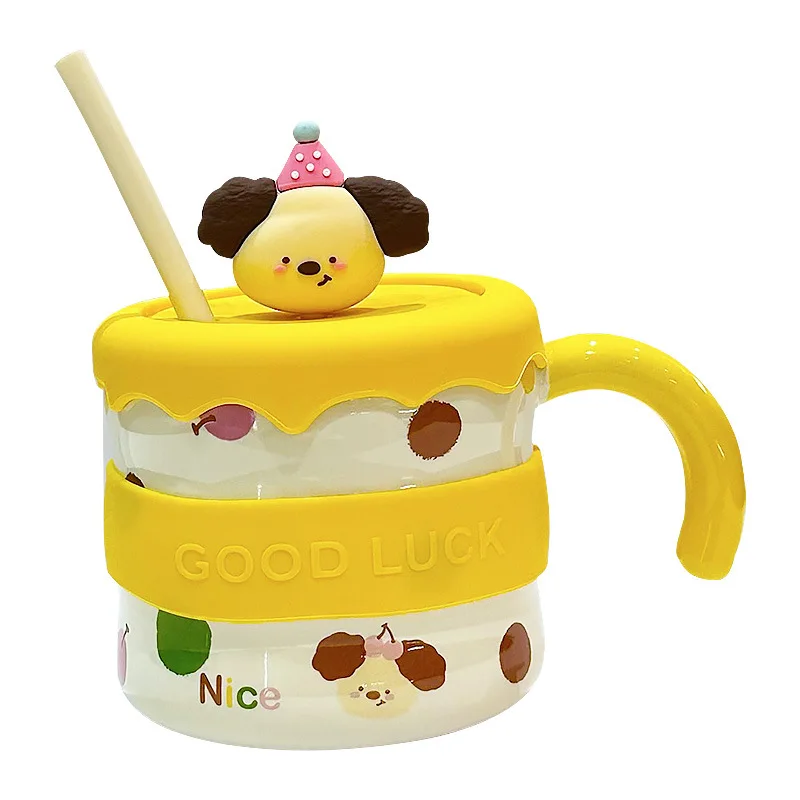 لطيف الكرتون جرو السيراميك القدح كوب امتصاص مضحك فناجين القهوة الأصلي أكواب شخصية هدية درينكوير كوب للشاي عيد الميلاد البيرة #5