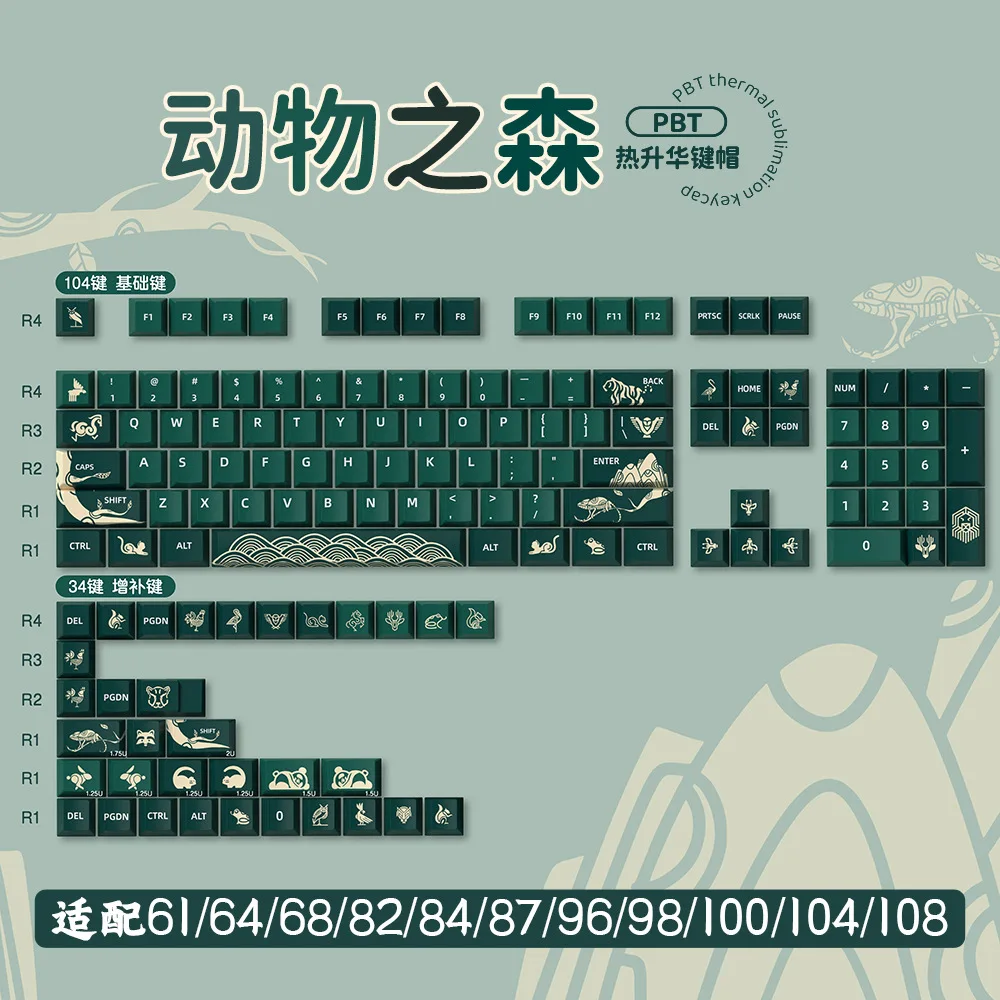 Animal Crossing Keycap Original Highly Personalized Customized PBT Hot Sublimation Mechanical Keyboard Cap