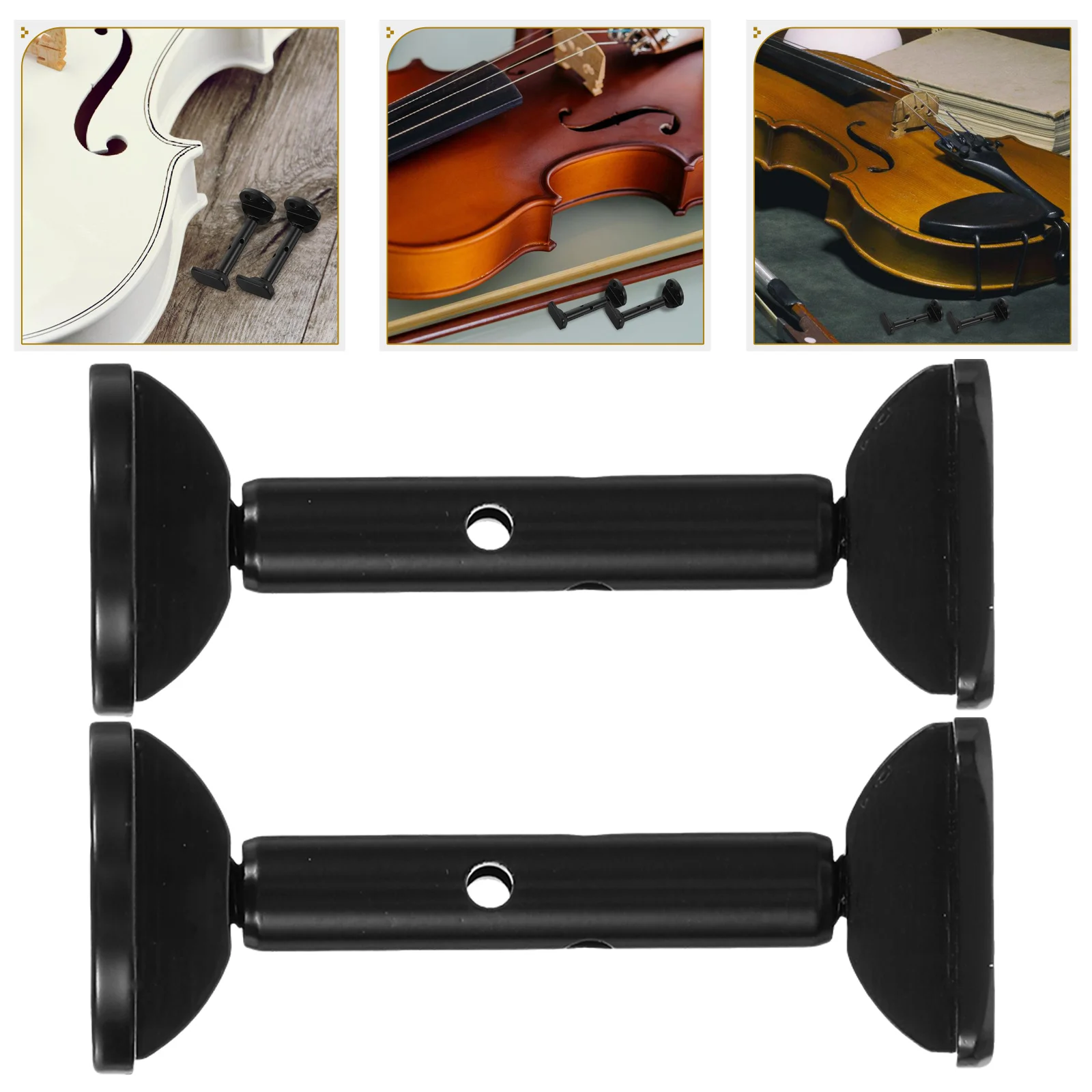 

2 Pcs Violin Chin Rest Screws Metal Clamp for Repair Small Positive and Negative