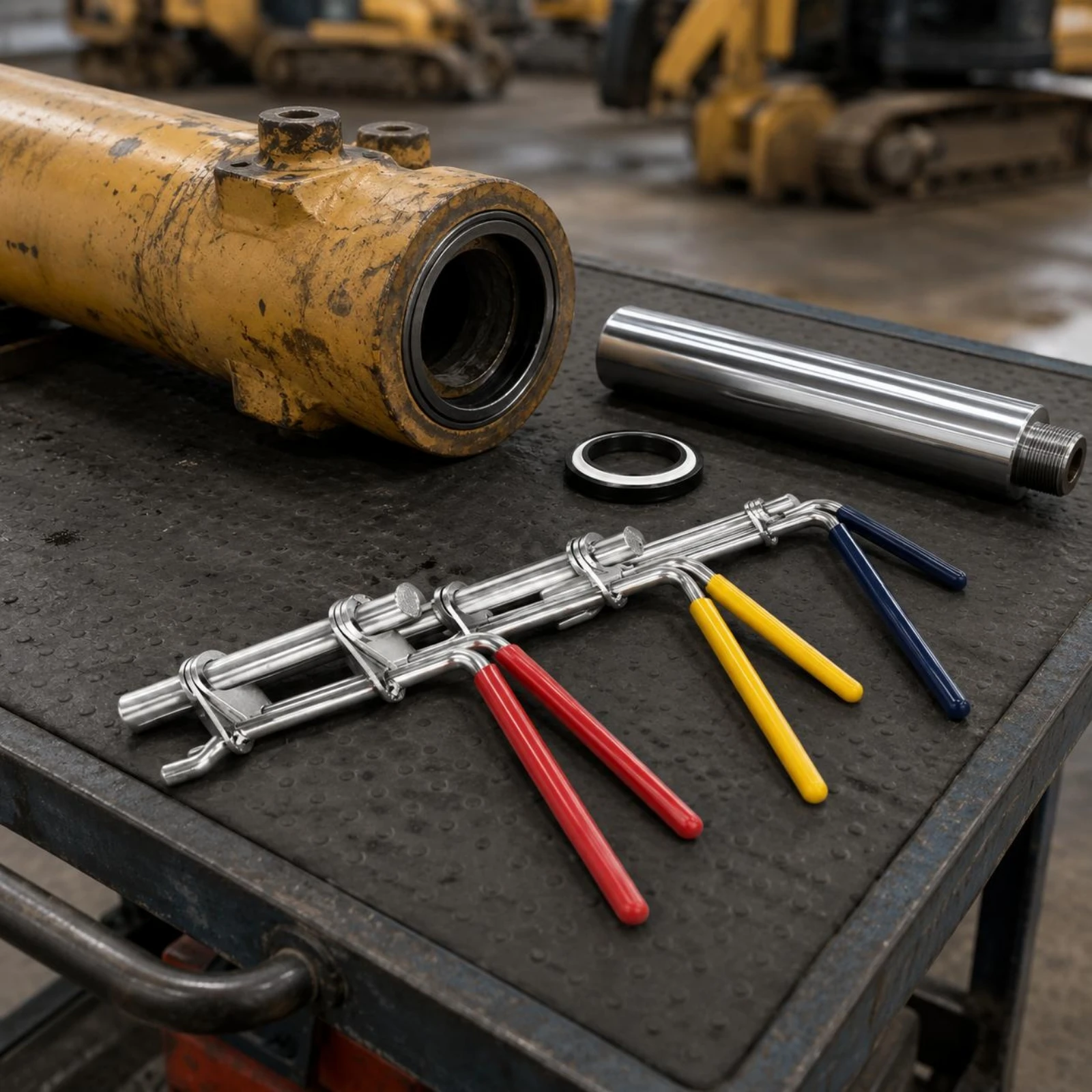 3 Pieces U-Cup Seal Installation Tool Upgraded Version Hydraulic Cylinder Seal Installation Tool Metal Bent Handle