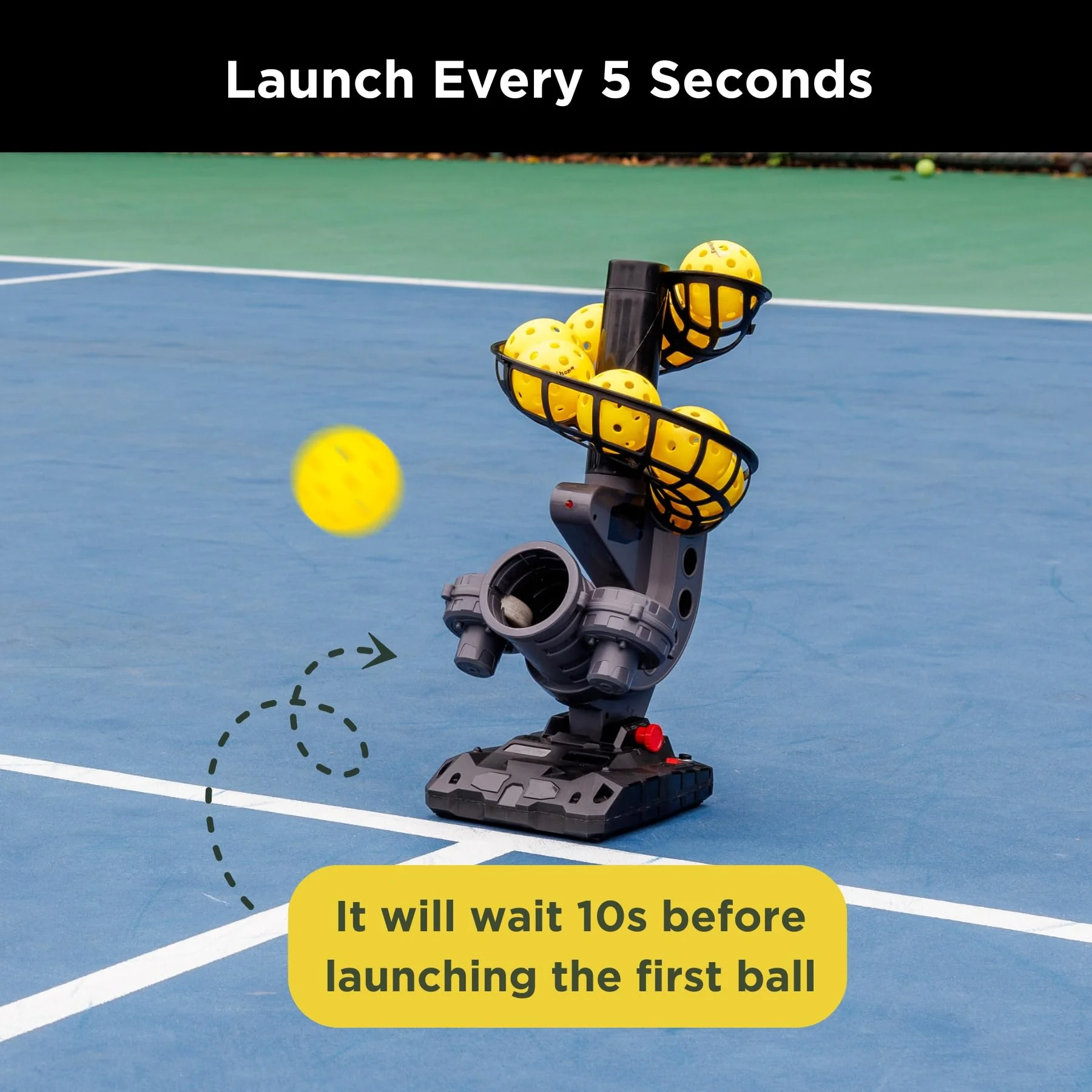 Custom Adjustable Pickleball Ball Machine Multifunctional Plastic Pickleball Tennis Padel Launch Machine for Swing Training Aids