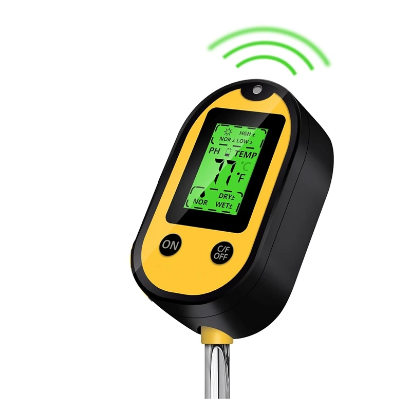 5-In-1 Soil Moisture Meter, Environment Illumination/Sunlight Intensity, Soil Temperature Value, Soil Moisture Content Durable