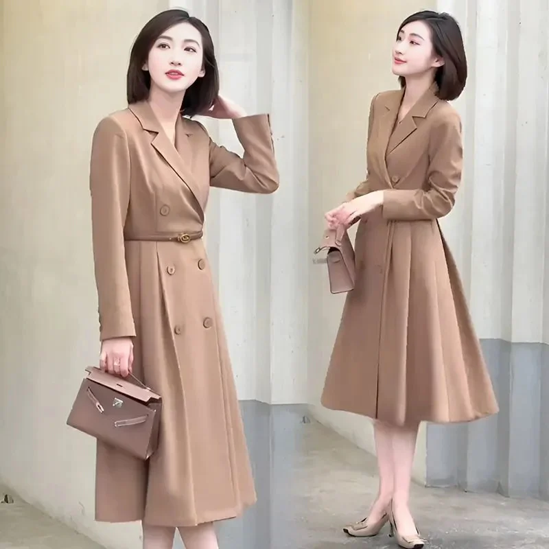 

Весенне-осеннее женское утягивающее платье во французском стиле с роскошной ветровкой в стиле ретро на шнуровке, юбка средней длины JJ208