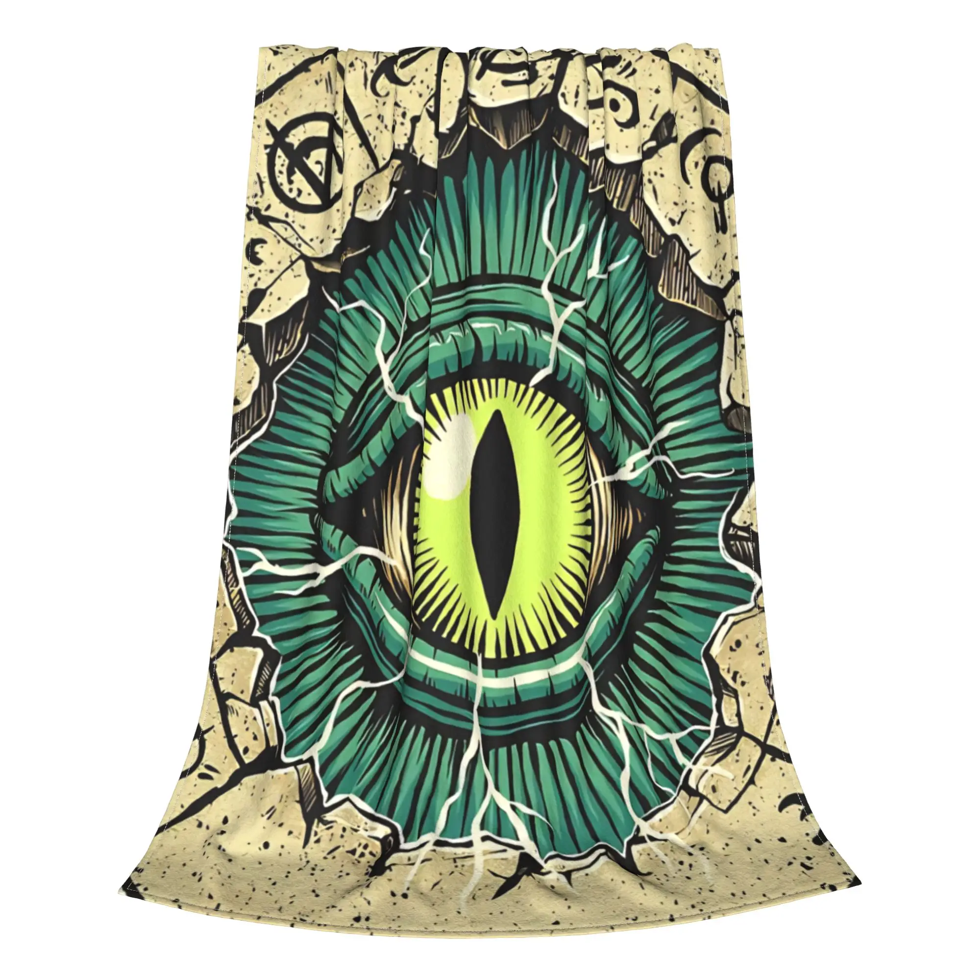 1PC Home Cute Room Decor dark occult symbol Blanket Throw Blanket Eye Of Cthulhu Novelty Warm Blanket All Season