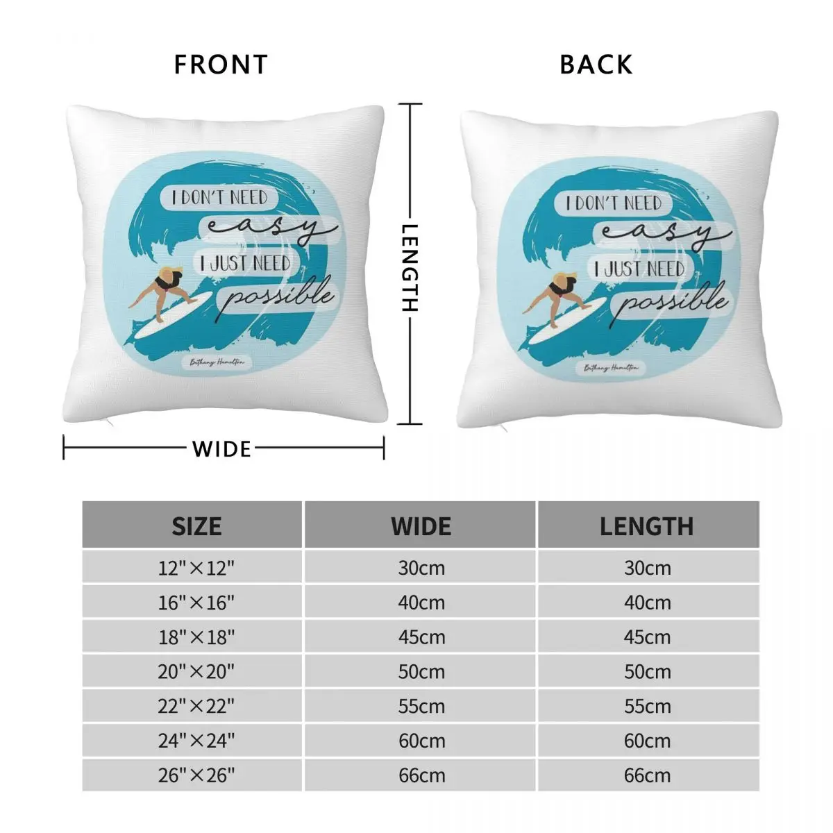 Bethany Hamilton Surfer Square Pillowcase Polyester Linen Velvet Pattern Zip Decor Pillow Case Home Cushion Cover