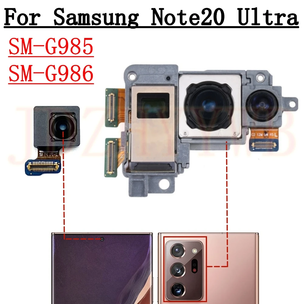 

Передняя задняя камера для Samsung Galaxy Note20 Ultra 5G N985 N986, фронтальная камера для селфи, широкая задняя часть, основной модуль камеры 108 МП, Note 20 Ultra