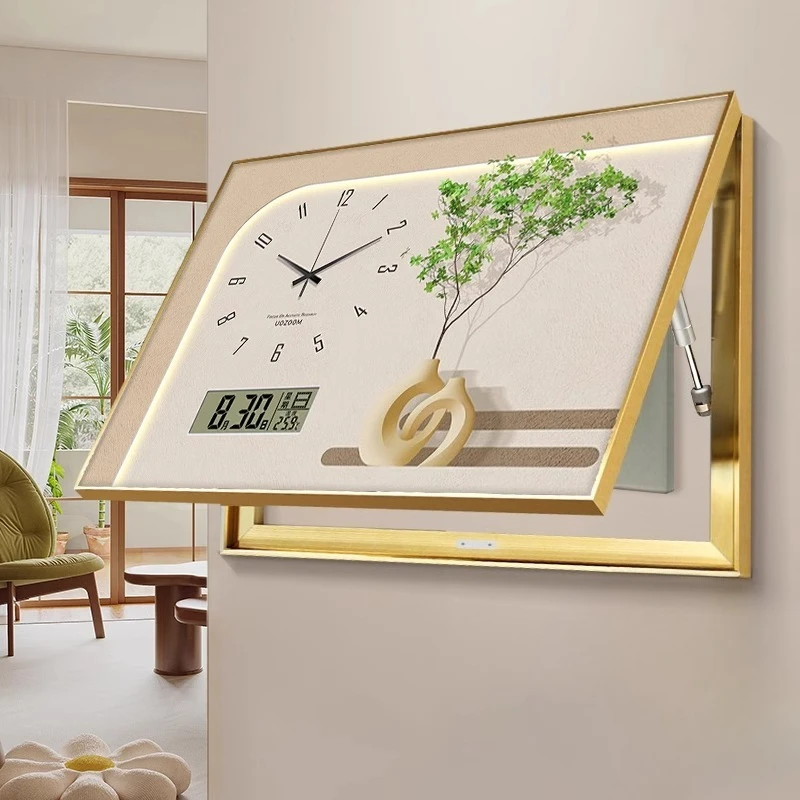 

Meter box decorative painting modern simplicity with clock blocking hanging painting