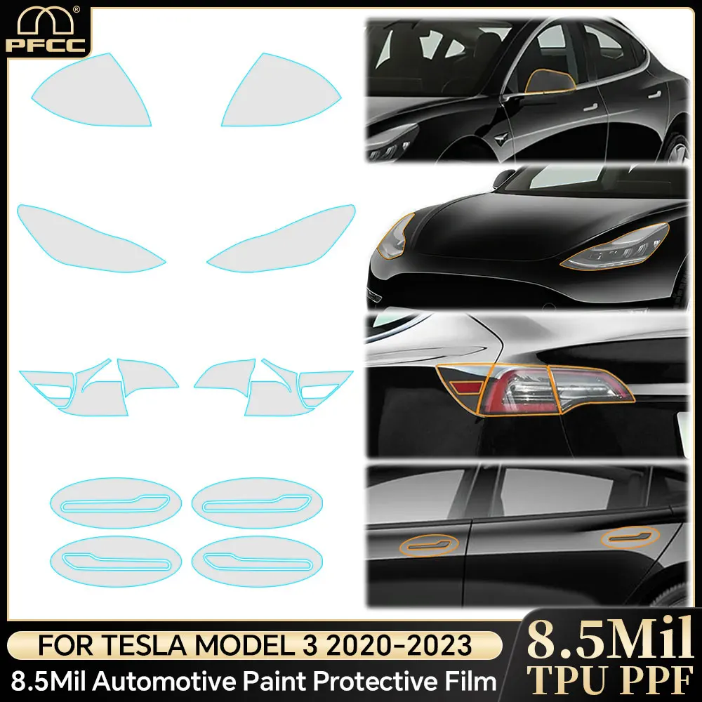 

Pre Cut Protection Film Car Headlight Rearview Mirror Film Clear PPF Anti Scratch Sticker For Tesla Model 3 2020 2021 2022 2023