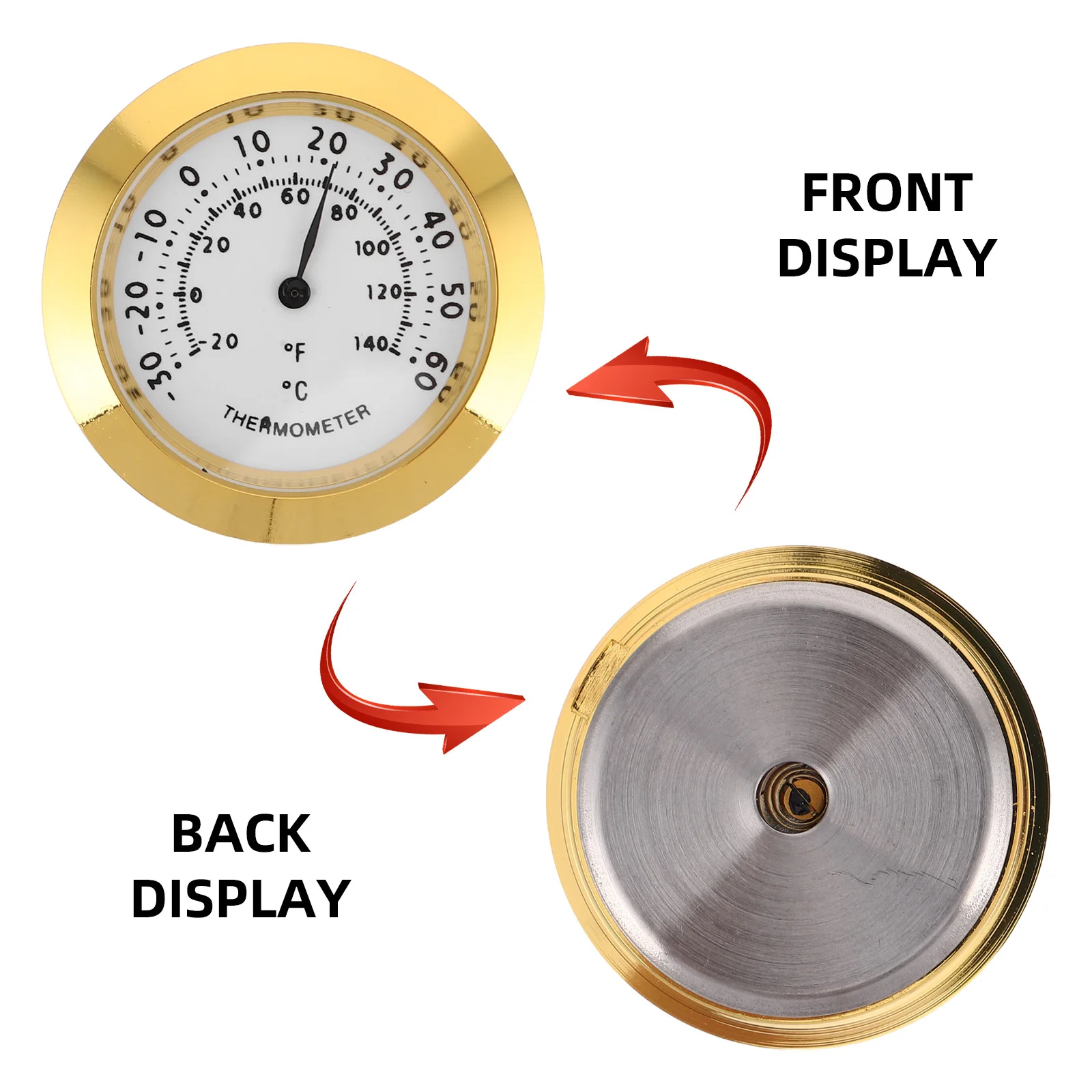 2Pcs Temperature Humidity Meter Round Hygrometer Gauge Guitar Case Home Office Indoor Use Temperature Humidity Meter
