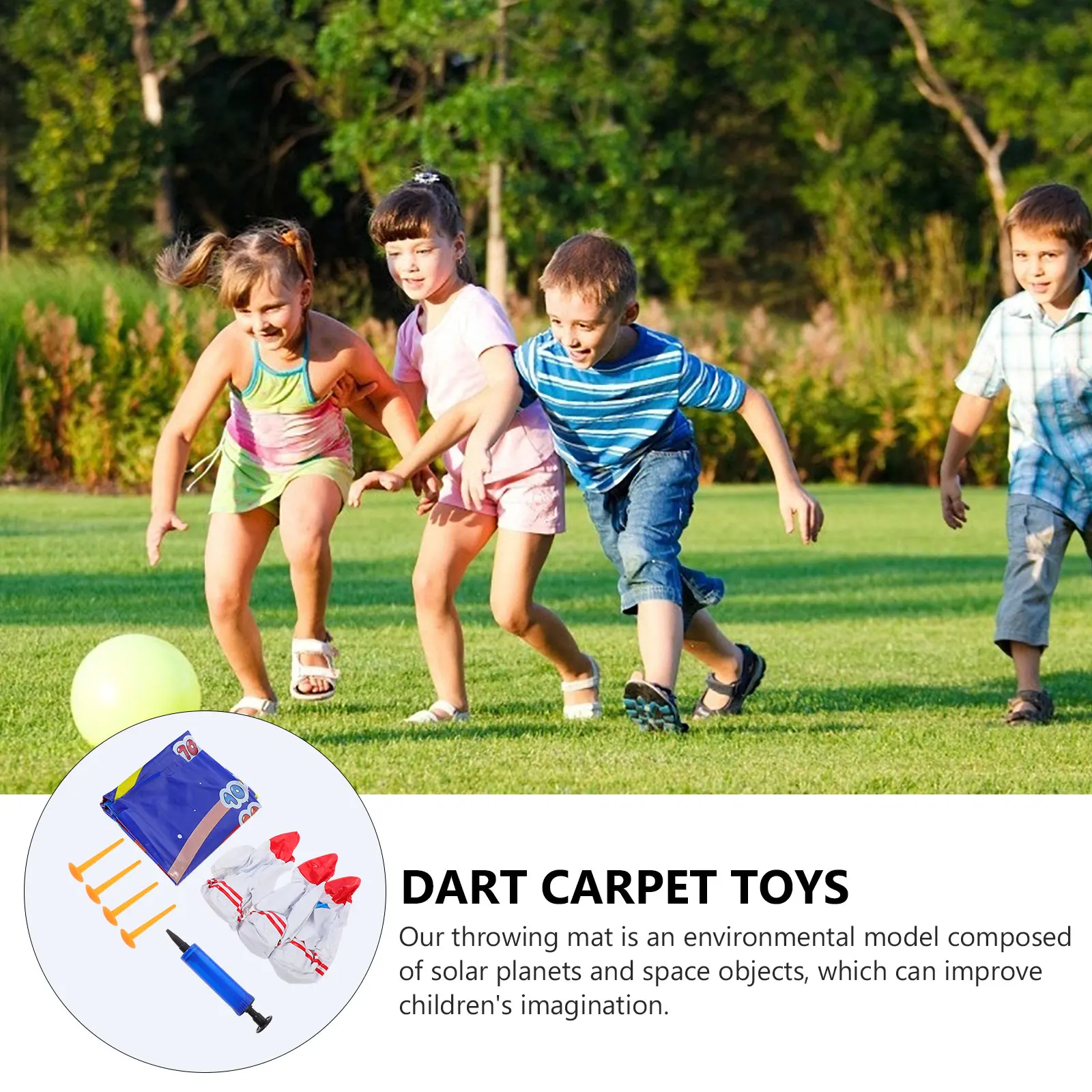 

Inflatable Rocket Sandbag Toy Outdoor Lawn Game Darts Throwing Kids Board Fun Family