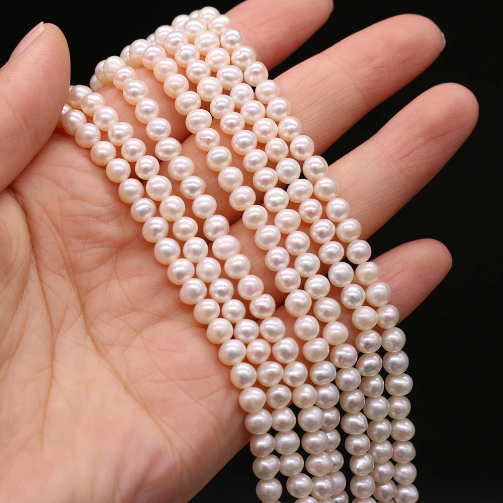 Natural Freshwater Pearls AAA White Round Pearl Spacer Beads For Jewelry Making DIY Necklace Bracelet Accessories Gift 4-5mm