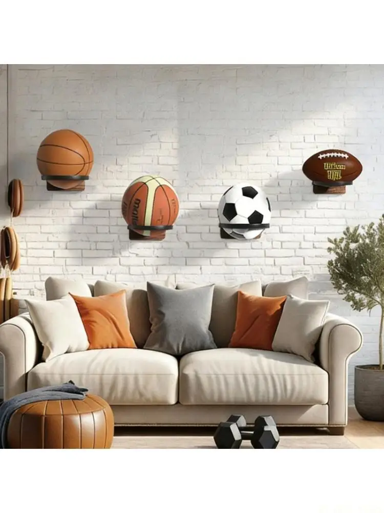

M5TC Wall Mounted Basketball And Football Display Stand Home Office Organization