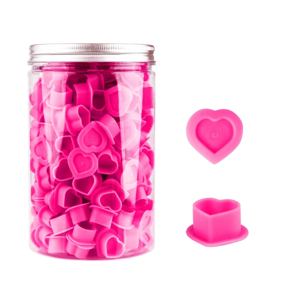 

200PCS Tattoo Ink Cup Heart-Shaped Disposable Silicone Tattoo Pigment Cup Eyebrow Color Pigment Cup Tattoo Pigment Holder