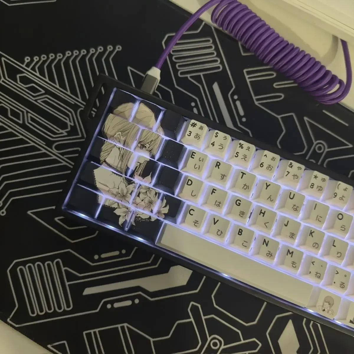 142 Keys Makima Anime Keycaps PBT Alice Keycap Chreey Keycaps Japan Key Cap Dye-sub Mechanical Keyboard Caps for 64/68/71/108
