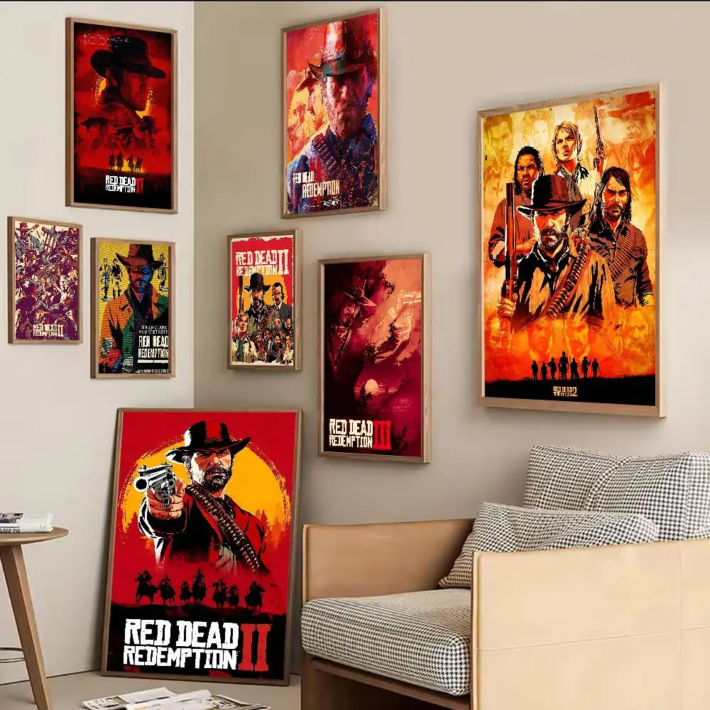 Affiches vintage classiques Game R-Red Dead Redemption RDR, décoration vintage pour la maison, le bar, le café, décoration nordique pour la maison