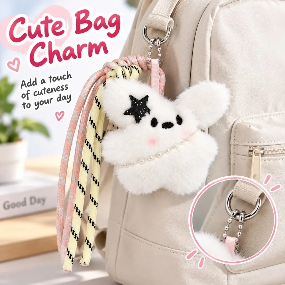 Kawaii Doll Cartoon Rabbit Keychain Cute Creative Bag Pendant Portable Lucky Keyring for Women