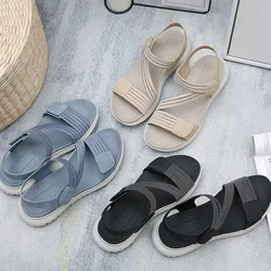 New Summer Women 2.5cm Platform 4cm High Heels Leisure Sandals Lady Hook Loop Strap Comfortable Female Lightweight Sneaker Shoes