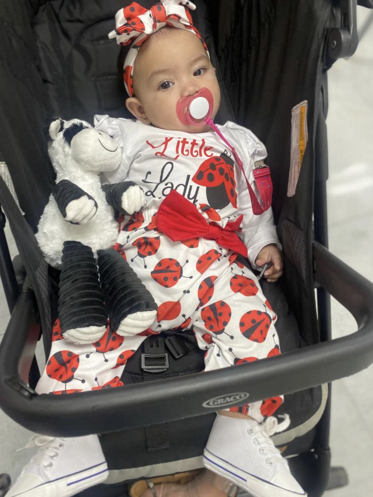 Cute insect Pattern Newborn Girls Baby Clothes Set Cotton Romper Bodysuit Top and Infant Pants Bow Headband Long Sleeve Outfit