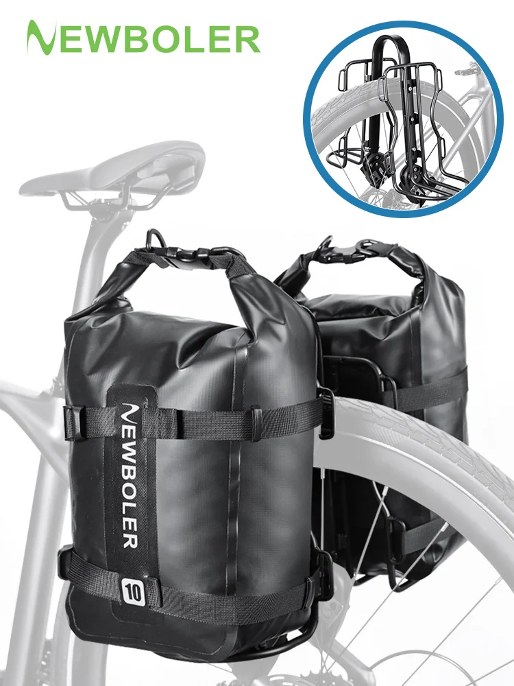 AliExpress NEWBOLER Gravel Bike Aluminum Alloy Bicycle Luggage Carrier Big 10L Capacity Waterproof Travel Bike Bag Bicycle Rear Seat Bag Bikepacking